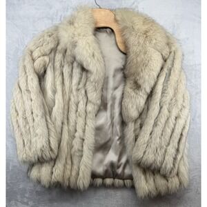 Silver Blue Fox Jacket Coat Vintage 70s Women's Pre-Owned w/ Original Tag RARE